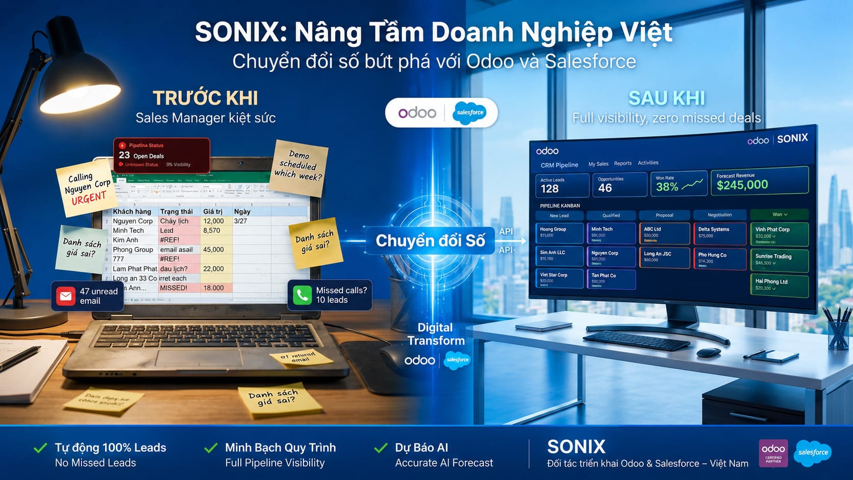Chuyển đổi số với Salesforce và Odoo
