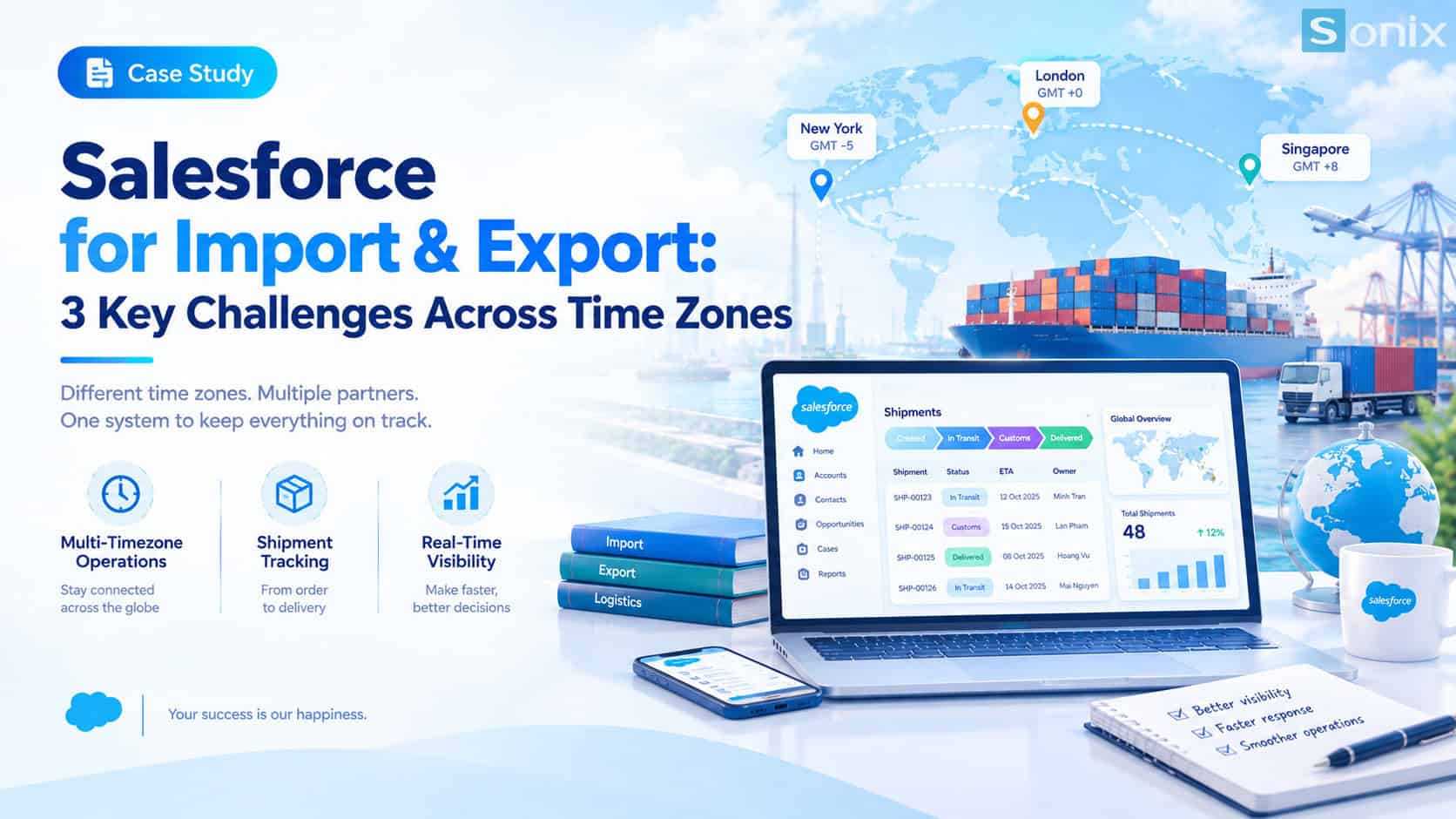 Managing import-export orders across time zones with Salesforce