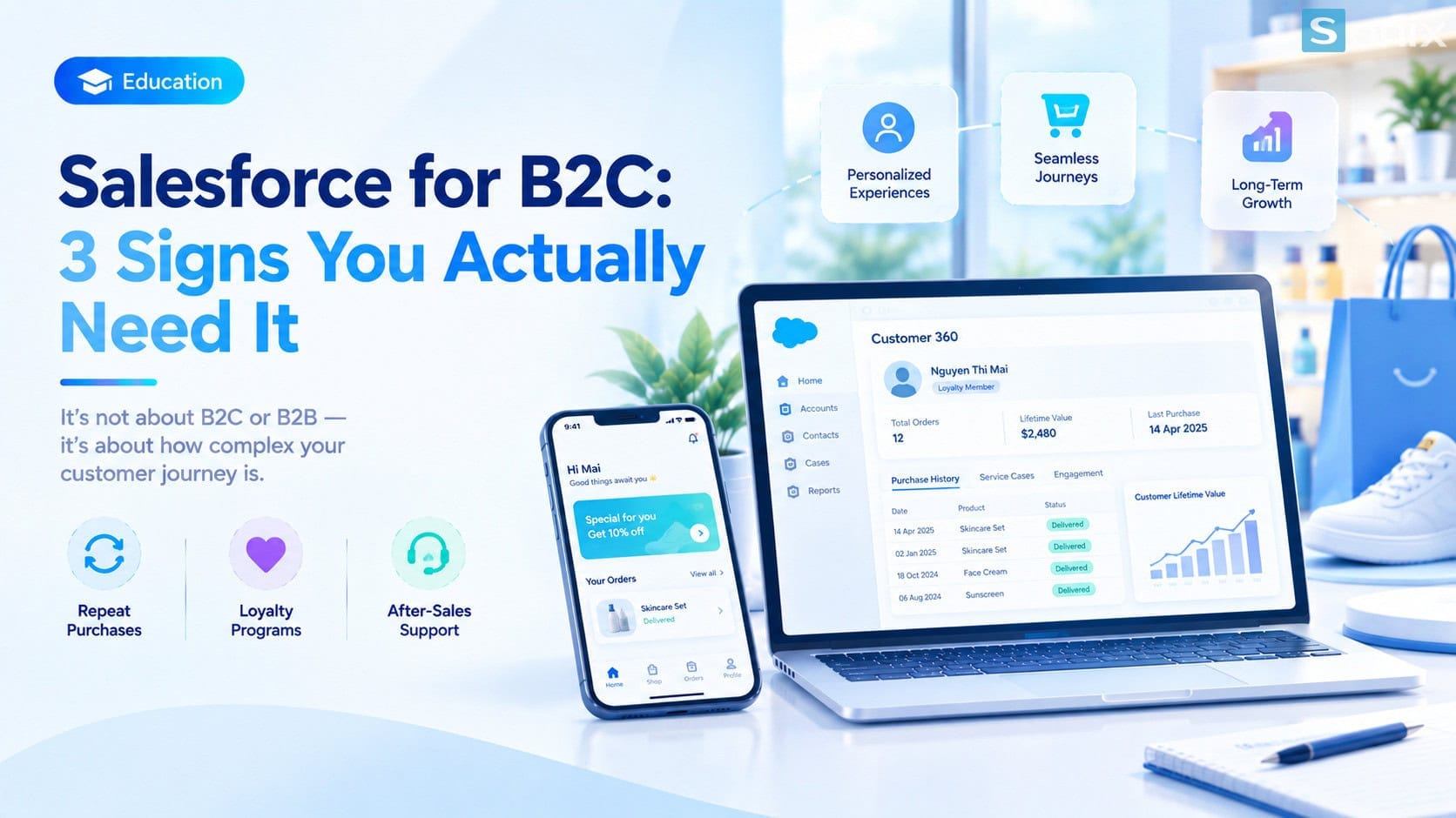 Salesforce cho B2C: phù hợp hay không phụ thuộc vào độ phức tạp hành trình khách hàng, không phải mô hình kinh doanh