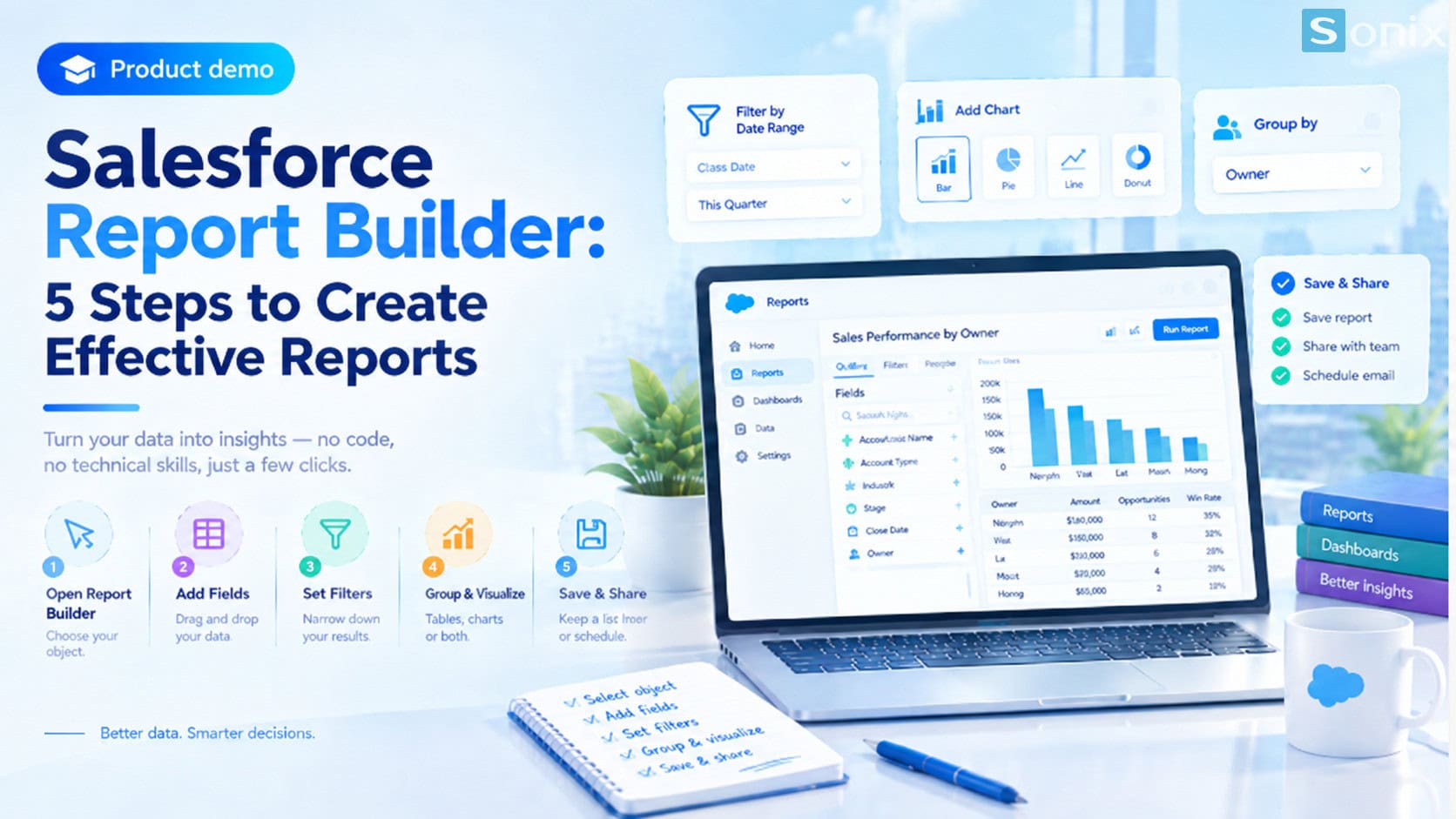 .Real demo: building a custom report in Salesforce Report Builder in 5 minutes