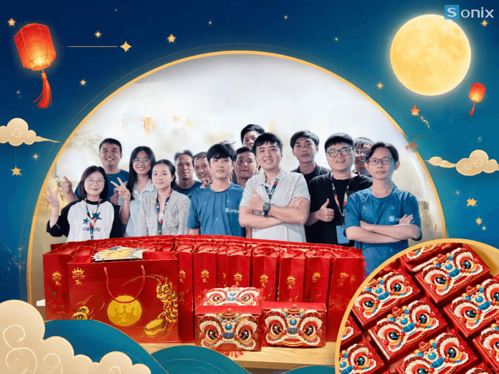 Nhóm người trẻ tham gia hoạt động Trung Thu cùng Sonix.
