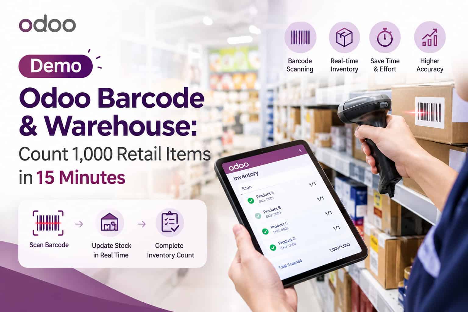 Odoo Barcode Warehouse Demo