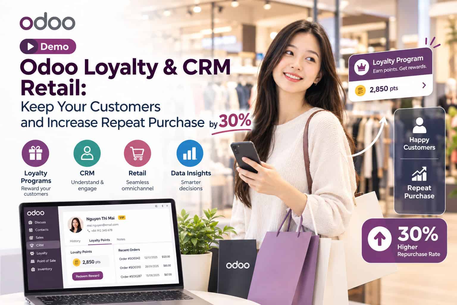 Odoo Loyalty & CRM Retail Experience